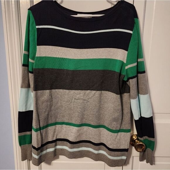Liz Claiborne Tops - Liz Claiborne Color Block Striped Long‎ Sleeve Light Sweater. Multi Seasons. XL